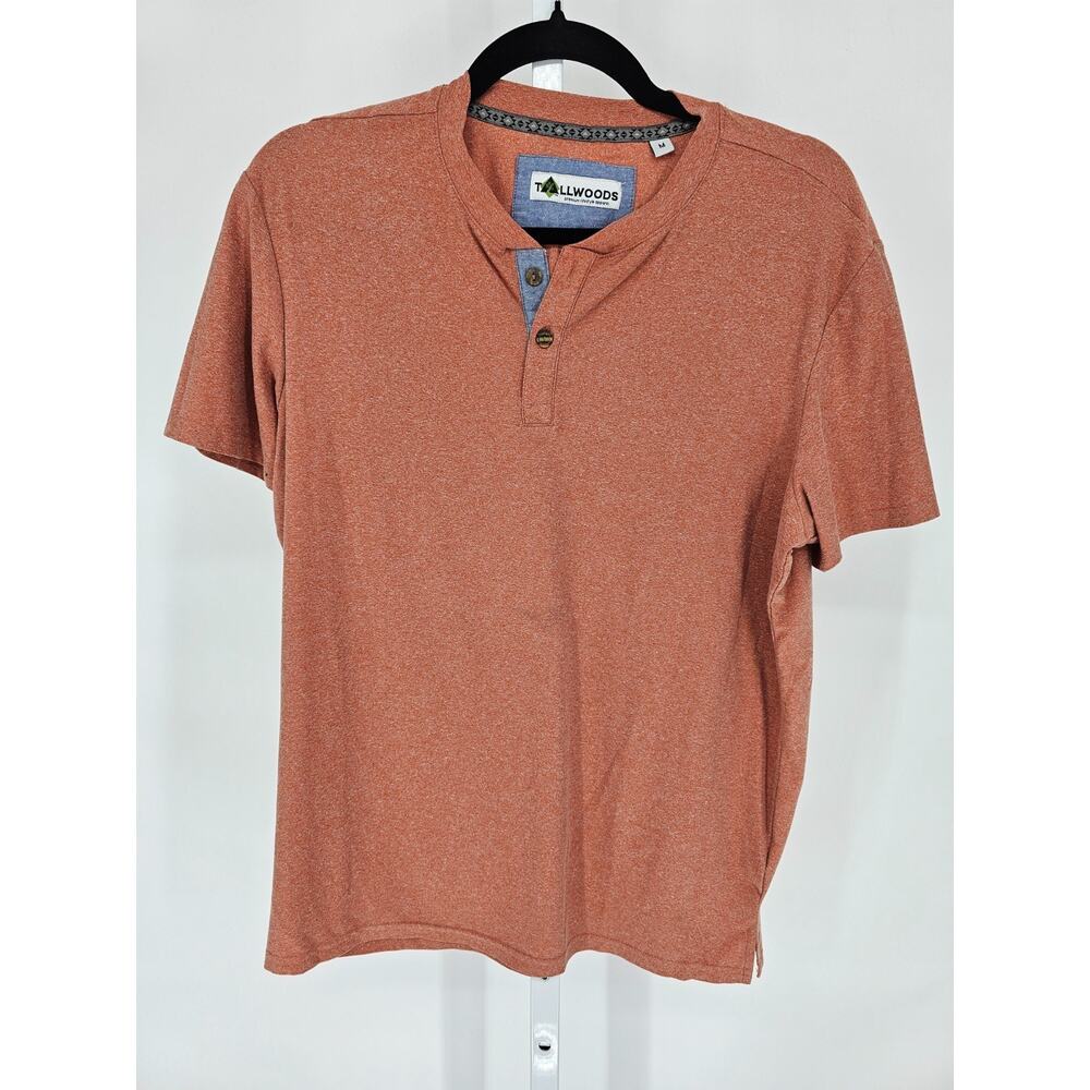 Tallwoods Mens Sz M Short Sleeve Athletic T Shirt Orange Coral